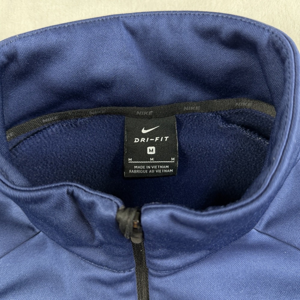 Nike Dri-Fit Quarter Zip Pullover Golf Sweatshirt Jacket Mens M Navy Gym Running - Picture 3 of 9